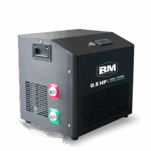 Gray cold plunge water chiller for inflatable ice tub and ice bath chiller applications