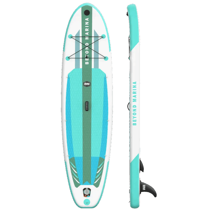 Blue and white inflatable paddle board package EPIC - 10’6 all round ISUP with paddle