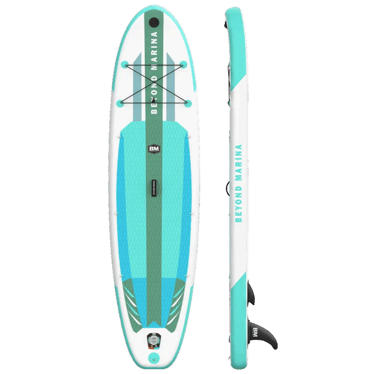 Blue and white inflatable paddle board package EPIC - 10’6 all round ISUP with paddle