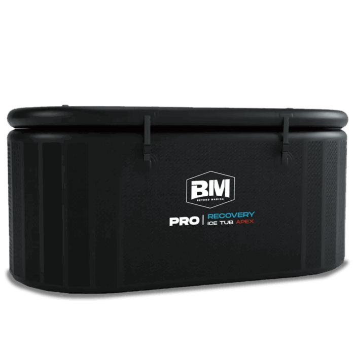 Black Ice Bath tub in Apex Cold Plunge, perfect for pro icebath recovery sessions
