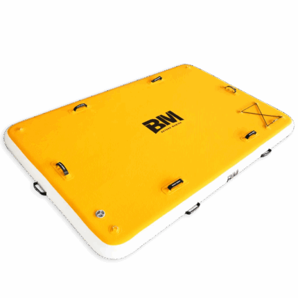 Yellow and white inflatable floating dock for AQUADOCK air dock with or without EVA pad