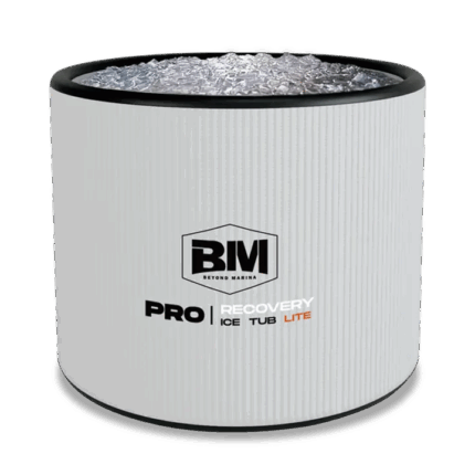 White ice bath in BM Cold Plunge Tub for effective cold water therapy and recovery
