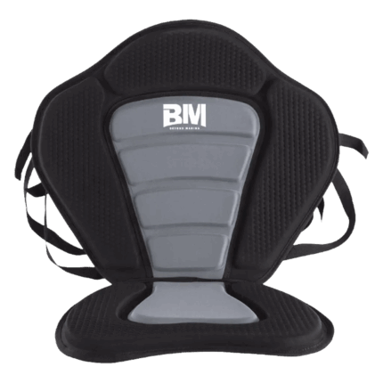 Black and gray kayak seat cushion for comfort in High Back Kayak and SUP Seat
