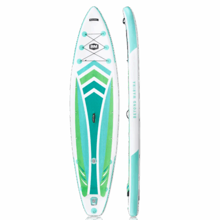Inflatable paddle board with paddle for touring