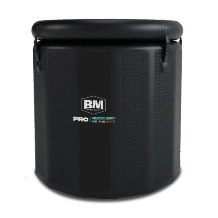 Black Ice Bath Tub from Elite PRO, a durable inflatable ice tub made with drop stitch material