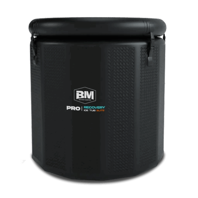 Black Ice Bath Tub from Elite PRO, a durable inflatable ice tub made with drop stitch material