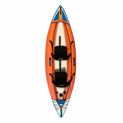 Orange and white inflatable tandem kayak for ultimate water adventures, Ranger 11.15 FT