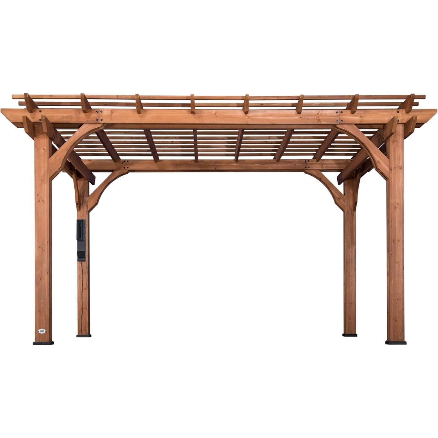 Backyard Discovery 14' X 10' Somerville Pergola W/ Electric - Dark Walnut DIY