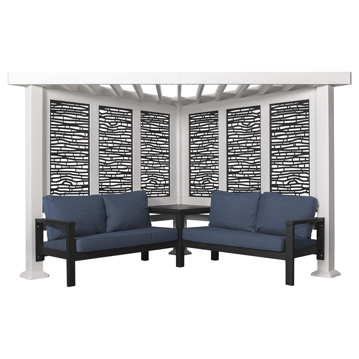 Backyard Discovery Ridgedale Traditional Pergola with Built-in Conversation Seating