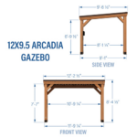 Backyard Discovery 12' x 9.5' Arcadia Slope Roof Cedar Gazebo with PowerPort - Image 2